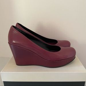 Vintage Y2K Marc by Marc Jacobs burgundy leather platform pumps 40